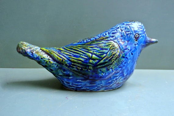 Vintage 1960s Rimini Blue Bitossi Ceramic Bird Figurine - Etsy