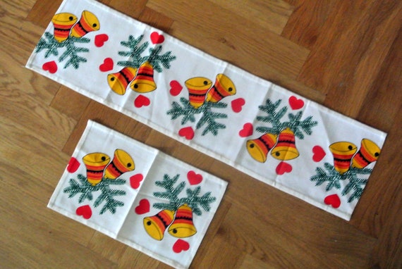 スウェーデン クリスマス テーブルセンター/テーブルランナー ヴィンテージ ヴィンテージスウェーデン製クリスマステーブルランナーセット