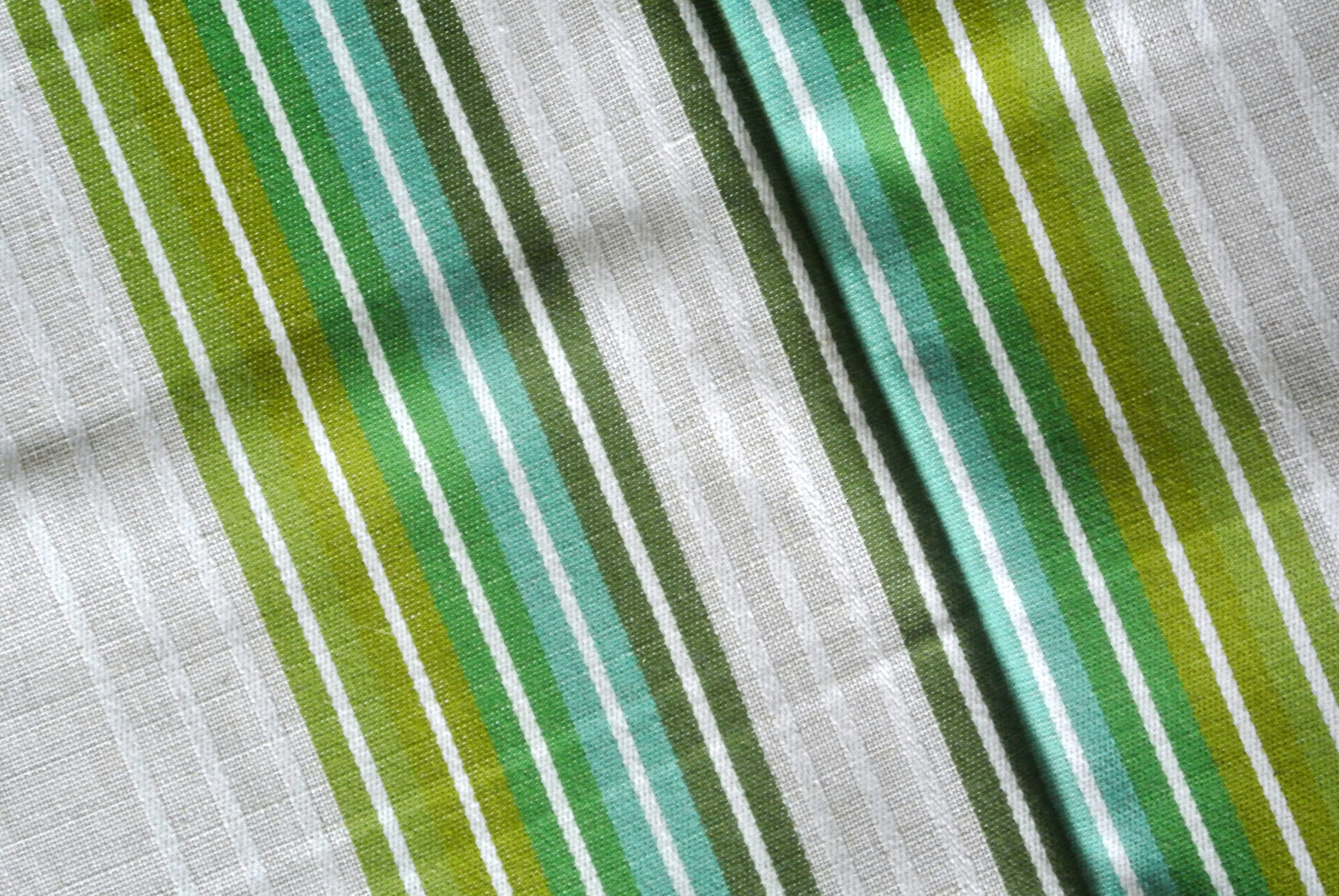 Vintage 1970s Swedish Almedahls Tablecloth: XL Olive Green Stripe