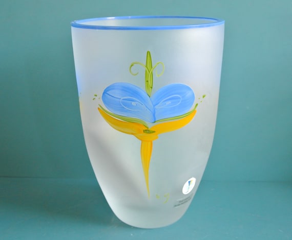 ヴィンテージ Kosta Boda 花瓶: 1970 年代スウェーデン手描きの Lena