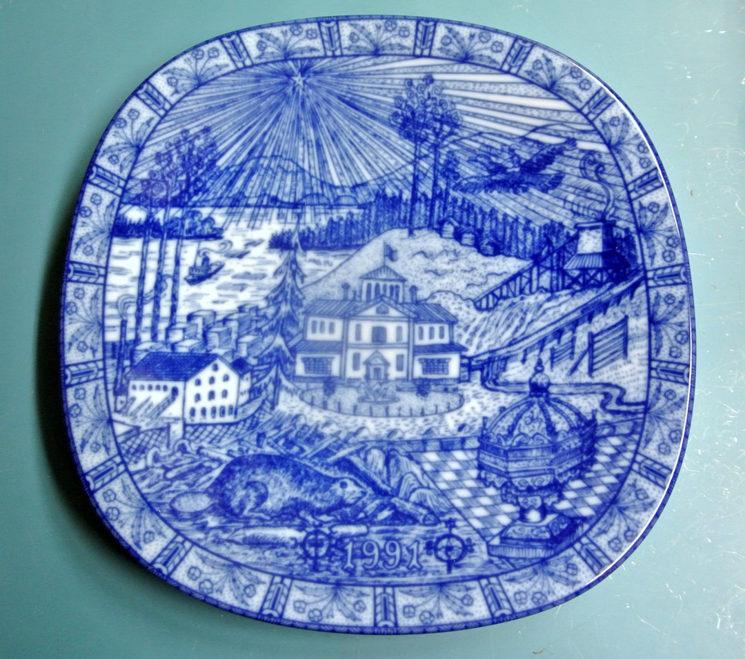 Lovely Swedish Vintage Rörstrand Porcelain Plate From 1991 With Printed ...