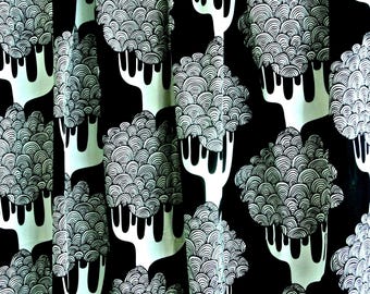 Cortinas vintage IKEA KAJSAMIA: lona de algodón en blanco y negro, diseño de Emma Hagman