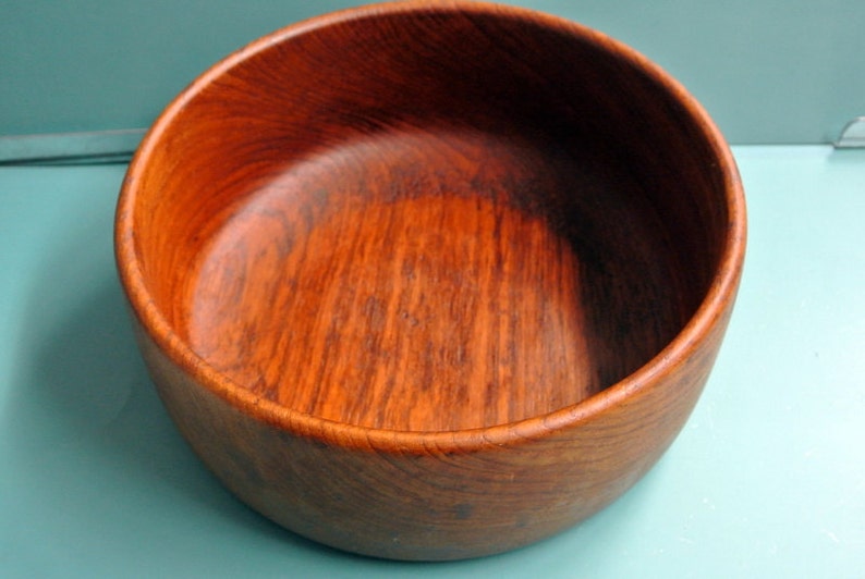 Larger vintage 1960s TEAK wood salat bowl image 1