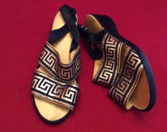 greek key sandals