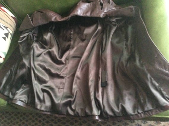 80s 90s Leather jacket super soft leather brown s… - image 4