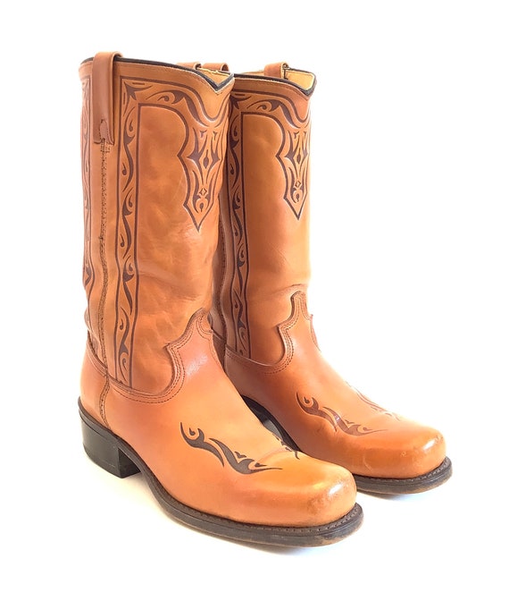 1950s 50s Square toe western southwestern boots s… - image 7