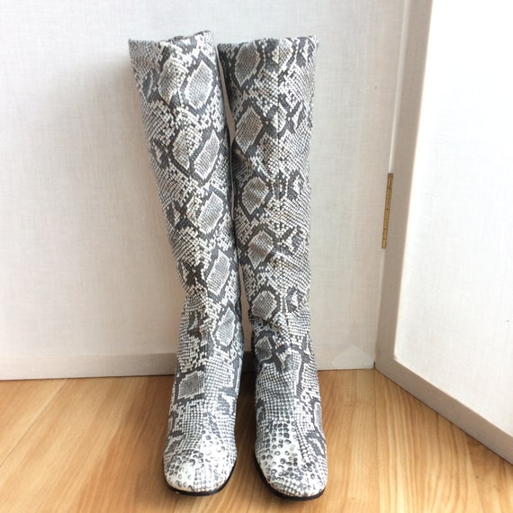 Ultra rare snake print gogo go go boots 60s mod s… - image 5