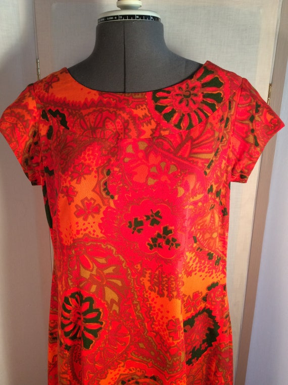 Vintage Hawaii dress long 70s retro size 10 lounge