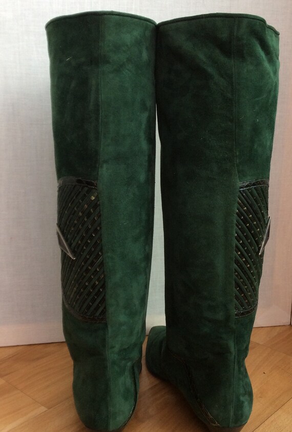 green flat boots