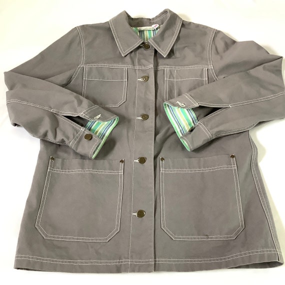 Vintage Eddie Bauer gray Canvas jacket Gray size s