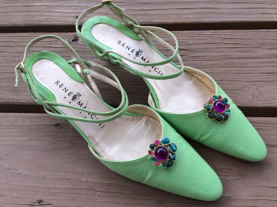 green vintage heels