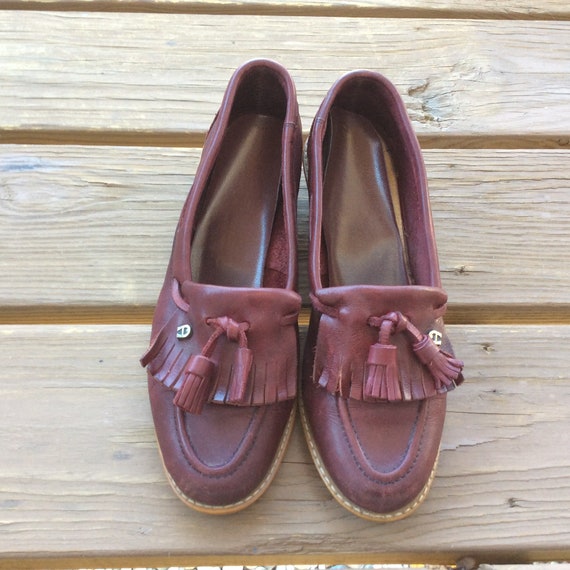 Vintage designer gum sole wedges loafers size 7.5 