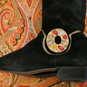 Bottes Western Xavier Danaud Taille 35 - Cuir Gris, Vintage Années 80, Talon 7 Cm