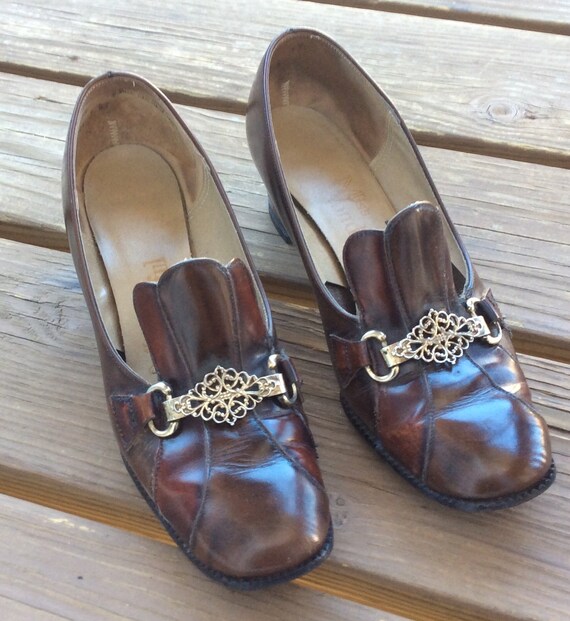True Vintage Mod 1960 shoes loafers chunky block h