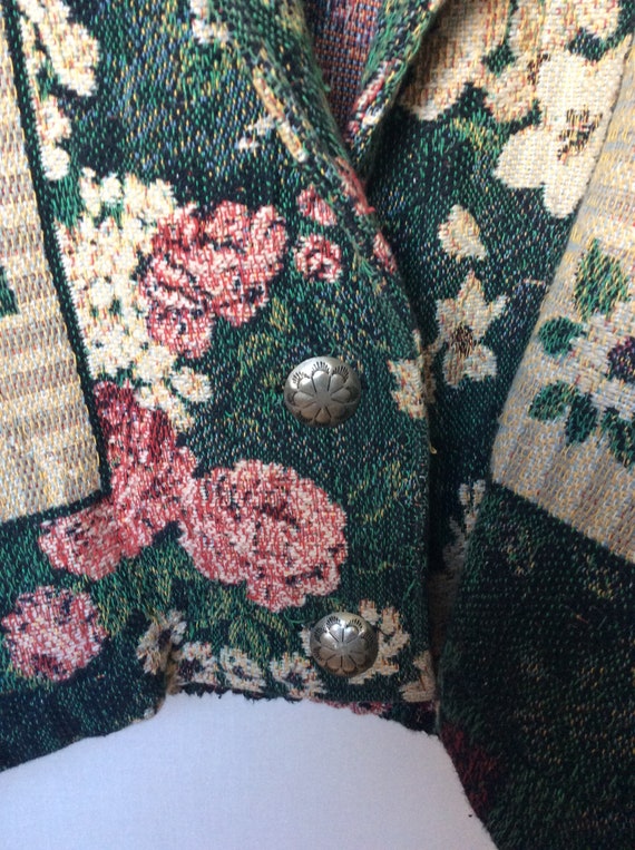 Vintage 80s floral western jacket bold colors ret… - image 2