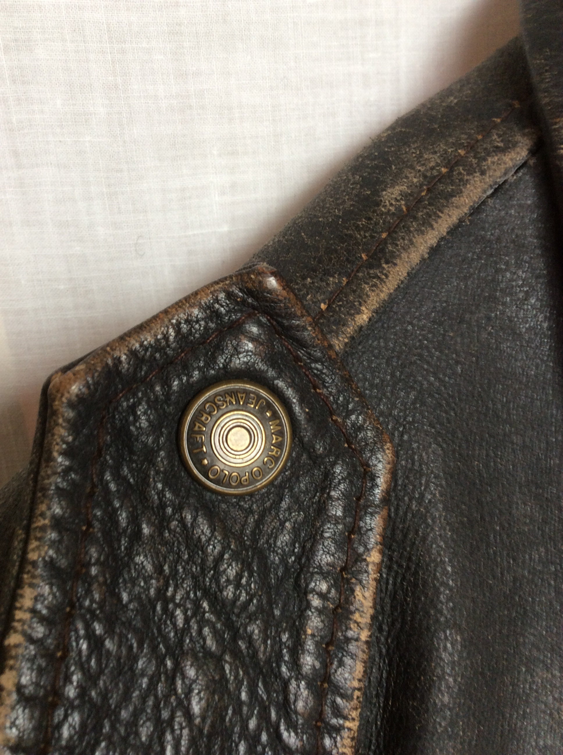 Distressed Leather Bomber Jacket Retro Vintage Medium Size - Etsy