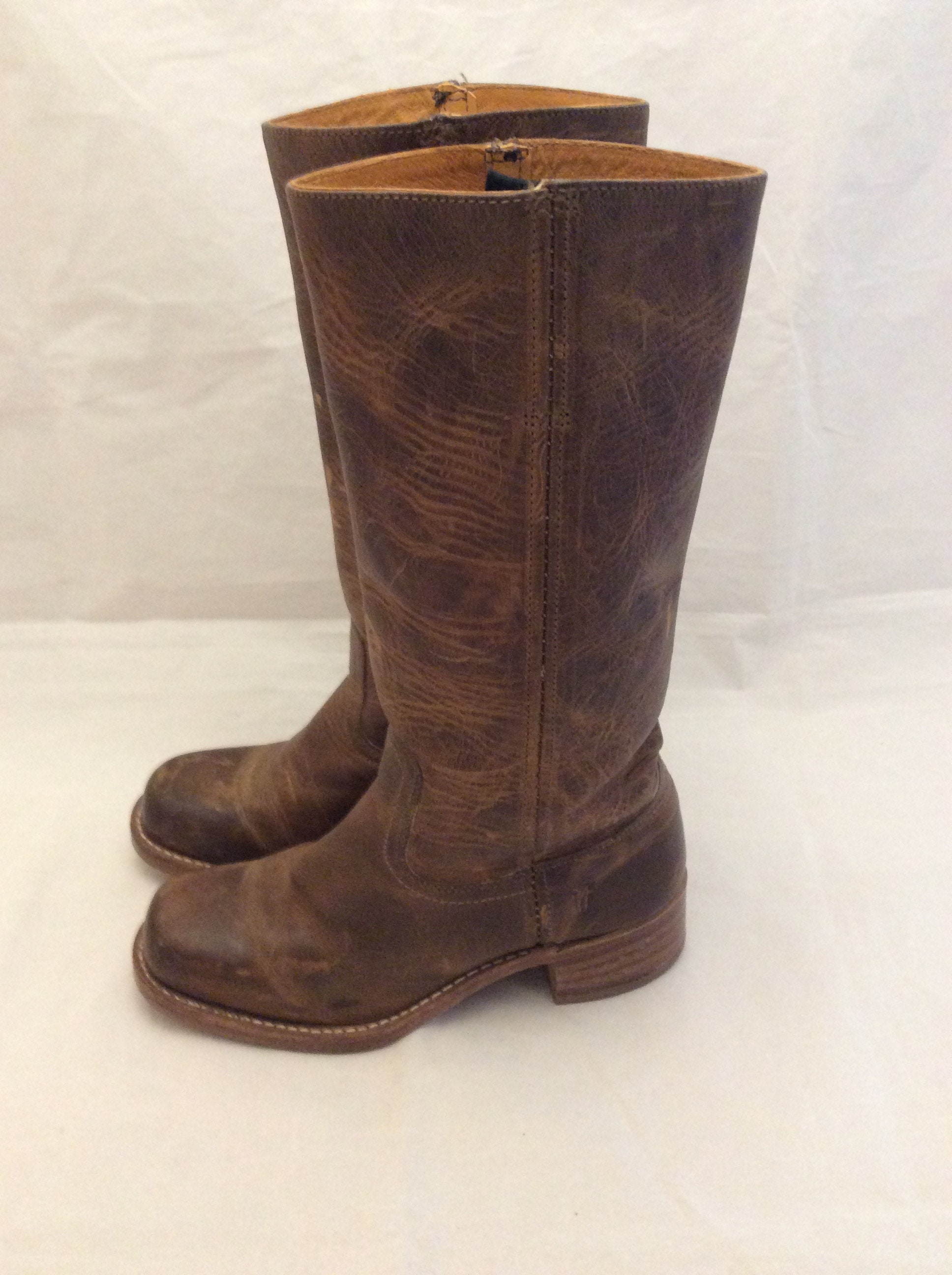 frye boots distressed leather
