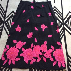 Vintage floral 16W skirt boho artsy size large rayon Maggie mcnaughton 1980s image 2