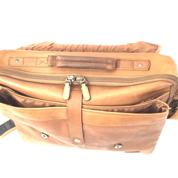 Vintage 70s retro travel briefcase messenger tote… - image 5