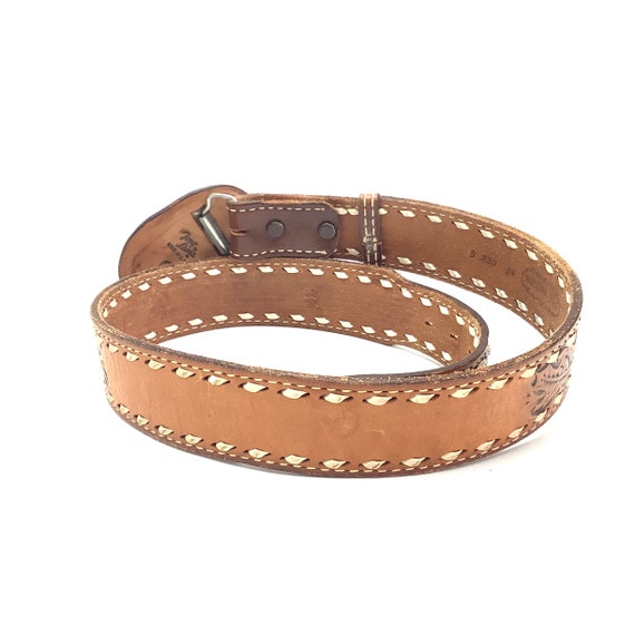 Vintage Nocona belt size 34 cowboy western southw… - image 9