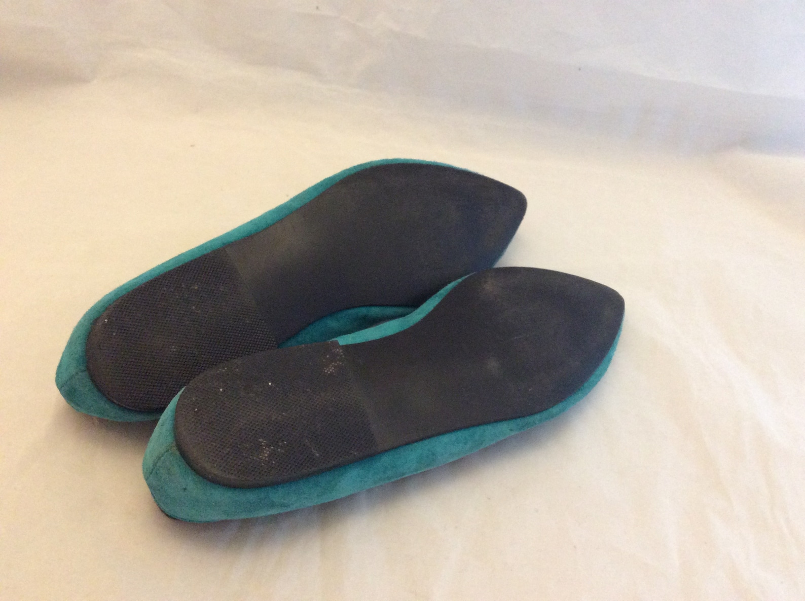 funky cut leather blue flats 80s ballet pointy by wildcard teal size 9 punk ook rare