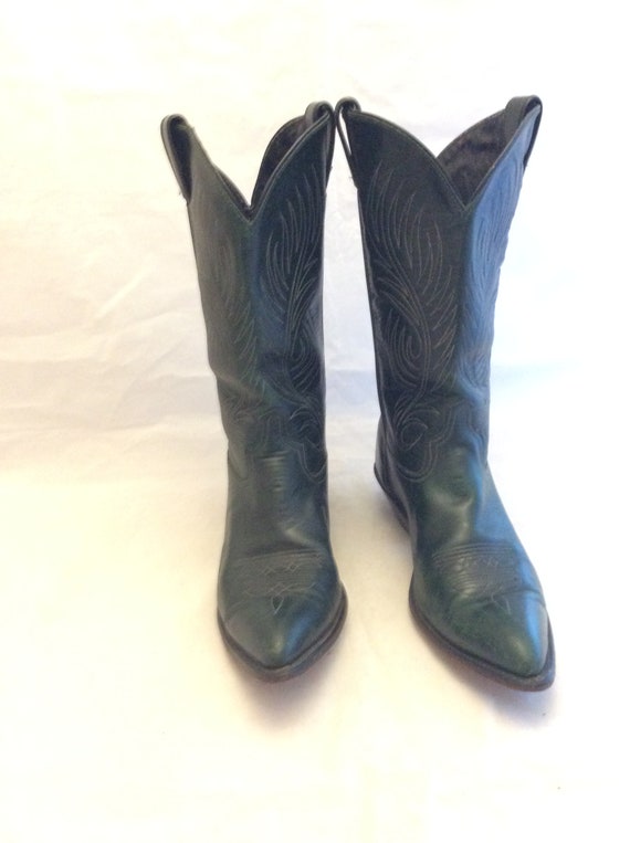 dark green cowboy boots
