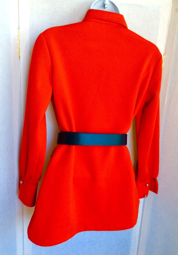 True vintage red blazer 70s zipper pockets mod 60… - image 5