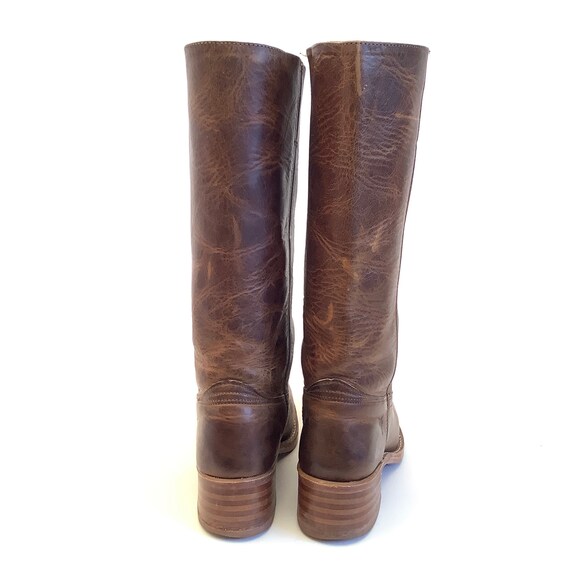 Frye Brown Distressed Leather Boots Campus Boho Bohemian Size 7