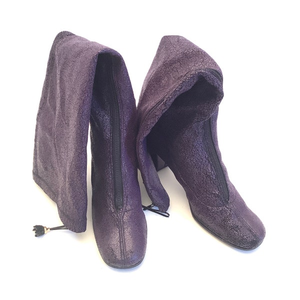 Verdadera vintage 1960 60s mod purple go go boots gogo auténtico retro coleccionable Display