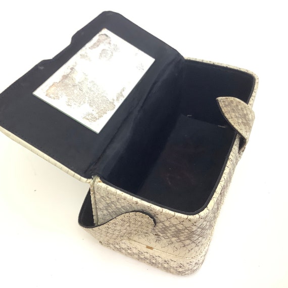 1940 1950 snake reptile  skin box purse hand bag … - image 3