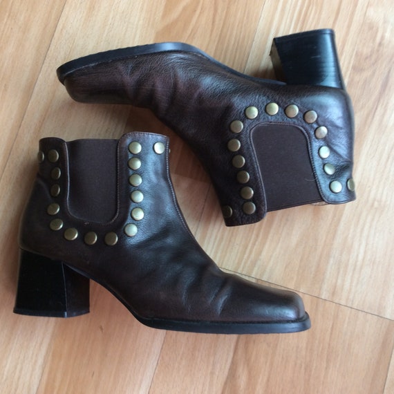 chunky studded ankle boots