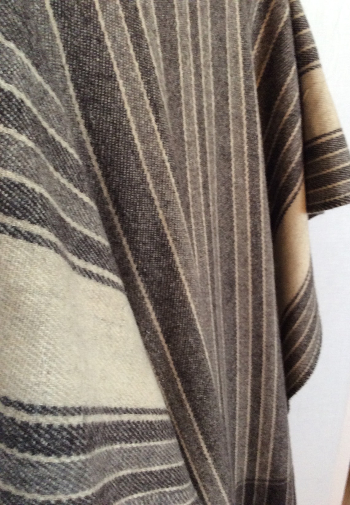 Long Sarape Wrap Coat Poncho Wool Vintage Neutral Colors - Etsy