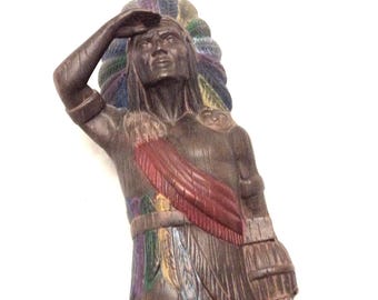 Rare Native American Cigar Indian vintage figure statue ceramic tobacco collector item