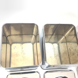 Vintage Kitchen Canisters Set Chrome Metal Beautyware 1950s bild 5