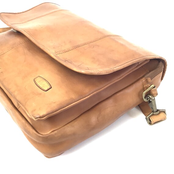 Vintage 70s retro travel briefcase messenger tote… - image 7