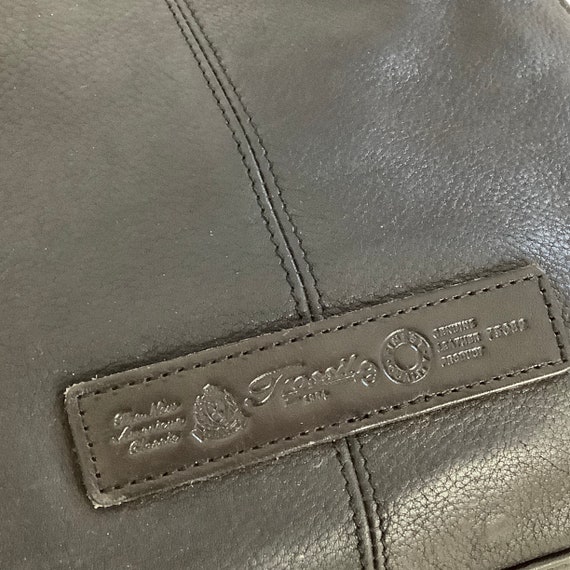 Vintage Fossil bag black leather top handle retro… - image 5