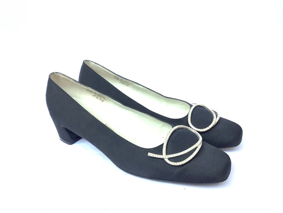 60s vintage Roger Vivier Pumps Heels Shoes block … - image 3