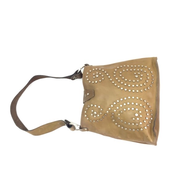 70s hippie studded bag vintage leather boho distr… - image 4