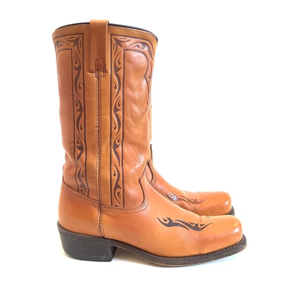 1950s 50s Square toe western southwestern boots s… - image 3