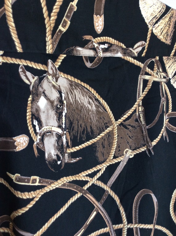 Vintage horse themed shirt top blouse cowboy West… - image 4