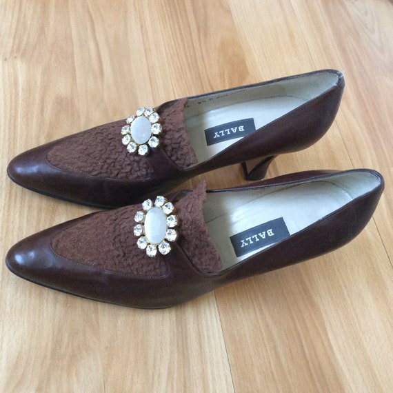 Vintage Bally pilgrim style heels shoes pumps siz… - image 3