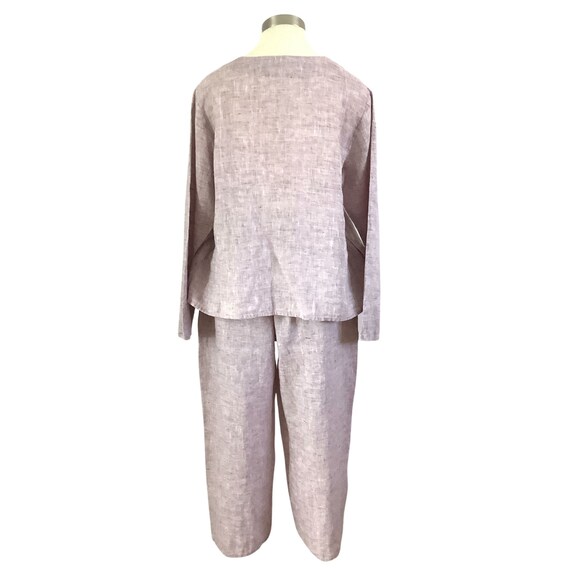 Flax Linen two piece set pants jacket top tunic e… - image 4