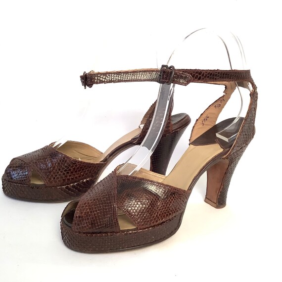 30s 40s platform heels size 7.5 Bonwit Teller Fif… - image 4