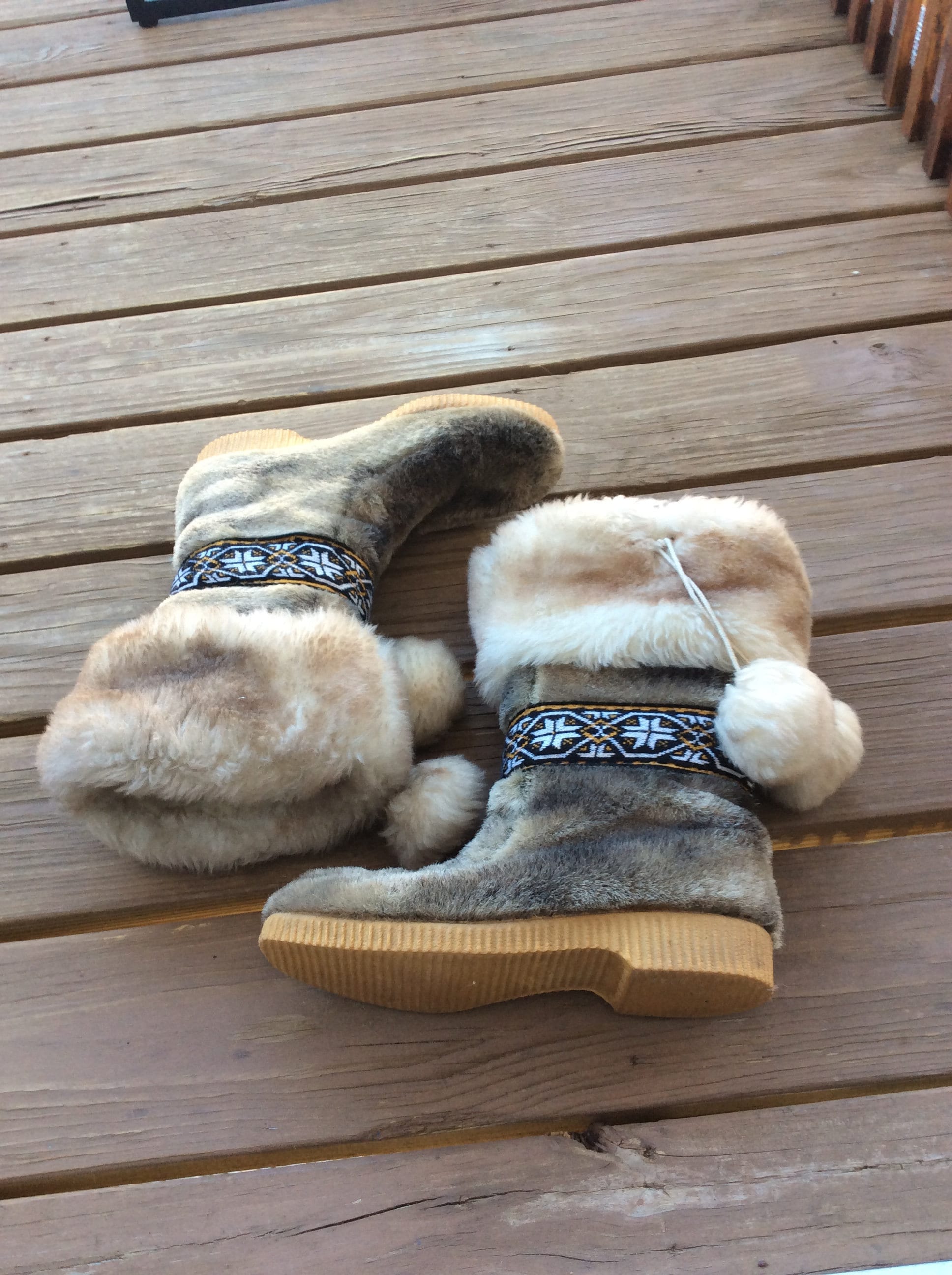 Eskimo Boots Fur Faux Winter Pom Pom Insulated Snow Size 8   Etsy