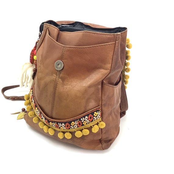 Vintage backpack hobo bohemian festival funky upc… - image 4