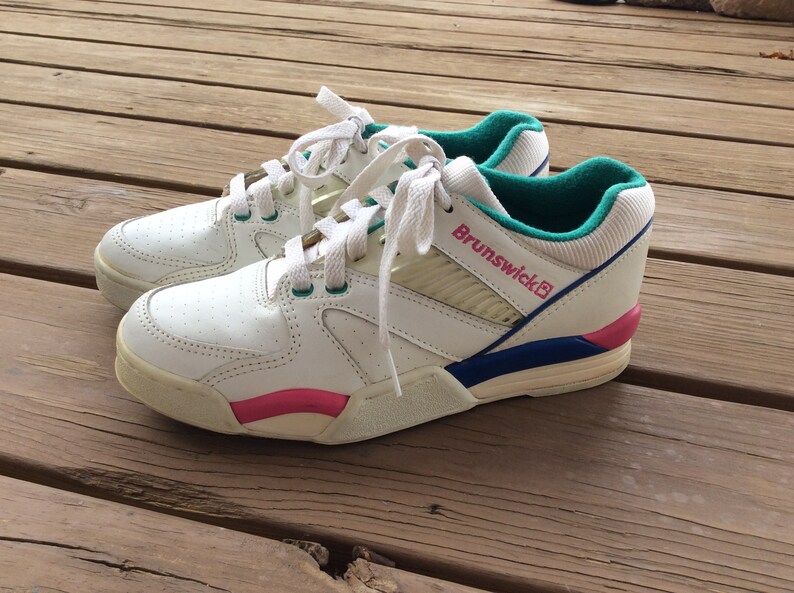 Vintage Brunswick bowling shoes 80s retro funky size 6.5 teal Etsy