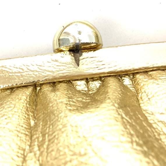 Gold Vintage Purse Oversized top handle 50s 60s F… - image 3