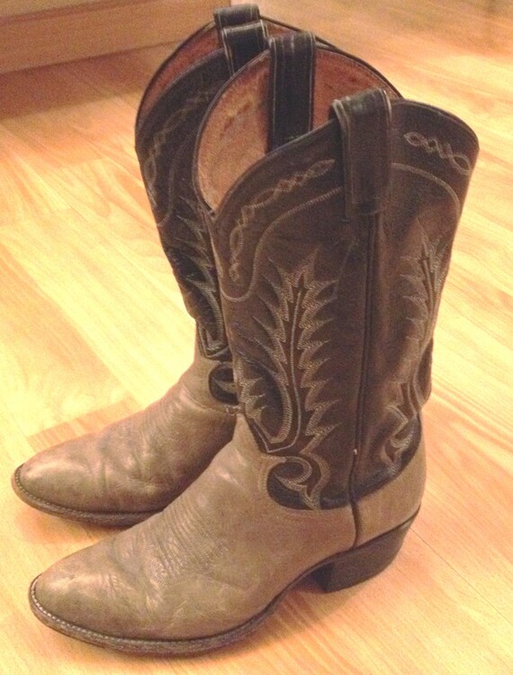 Tony Lama COWBOY BOOTS leather upper 