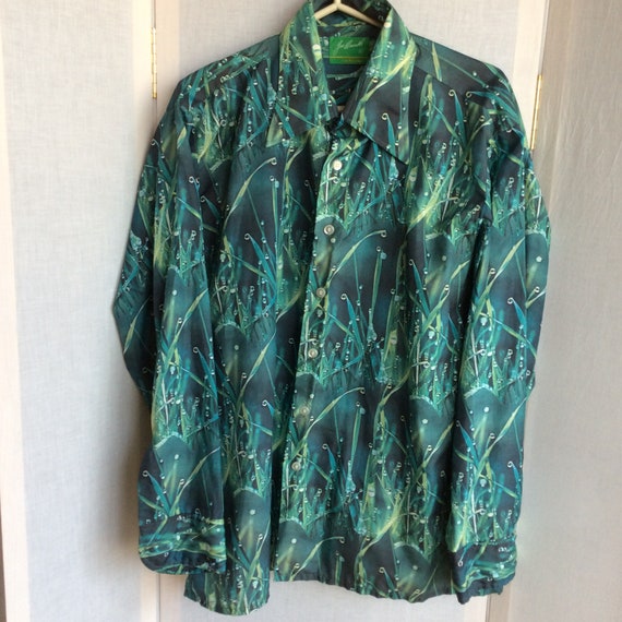 Mans shirt Disco era 70s retro size large funky h… - image 2