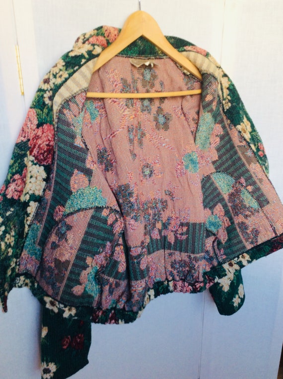Vintage 80s floral western jacket bold colors ret… - image 5